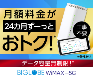 BIGLOBE WiMAX +5G(ビッグローブ)